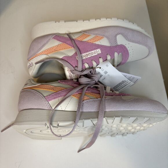 Reebok Women's Classic Leather Bone/Pea Glow/Ashen Lilac Sneakers 100075291 sz 6 - Picture 11 of 11